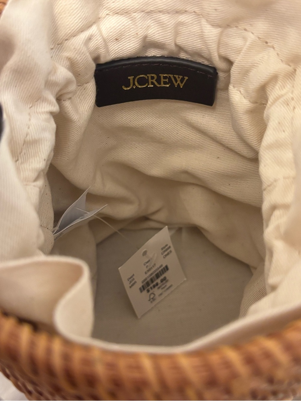 J. Crew Handknotted rattan bucket bag with wood beads - Picture 4 of 4